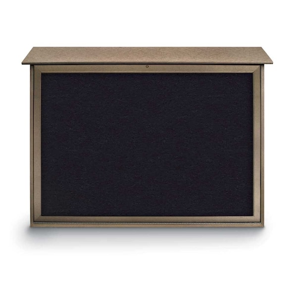 Indoor Enclosed Combo Board, 42"x32", Satin Frame/Black Porc & Pearl